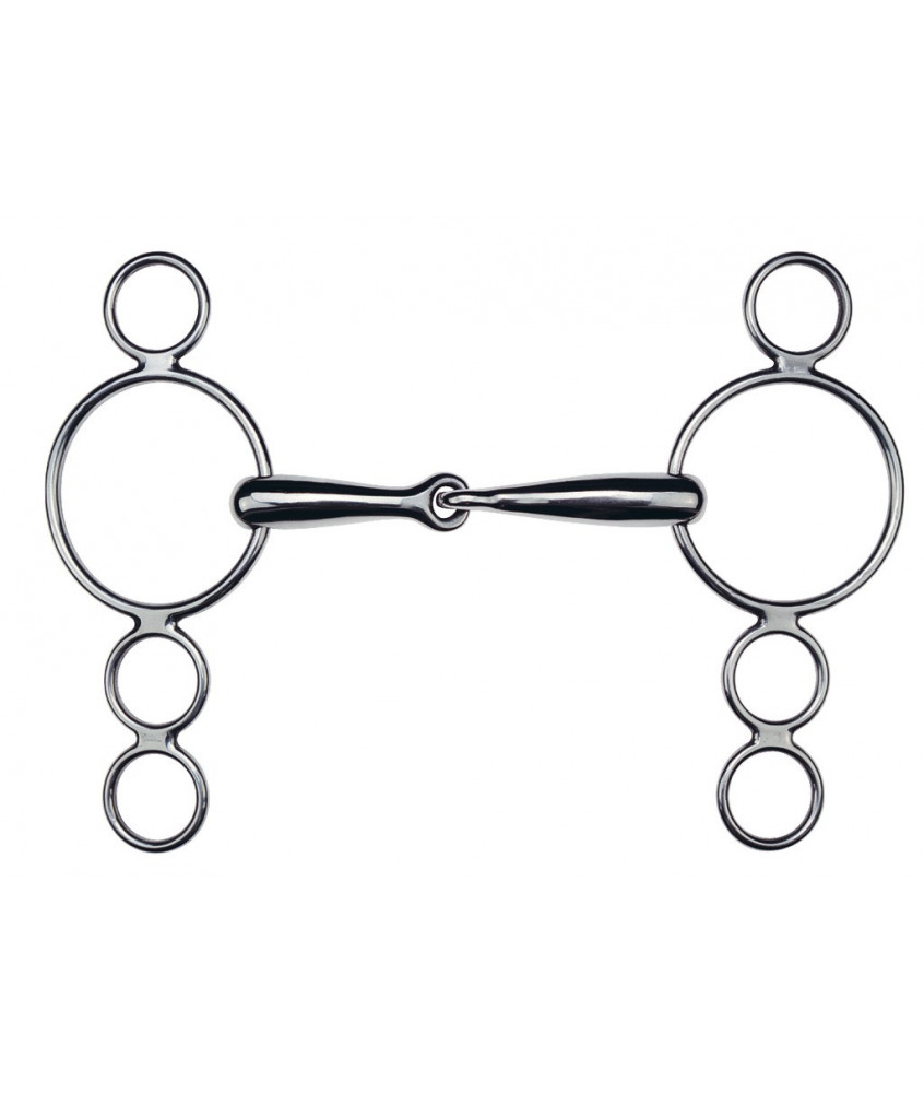 Mors pessoa 4 anneaux réglable simple brisure canons pleins