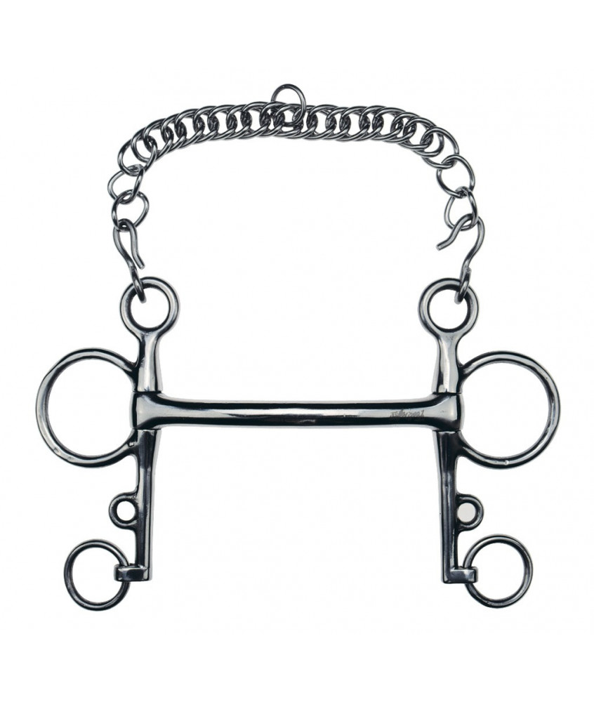 Mors Pelham droit cintré inox