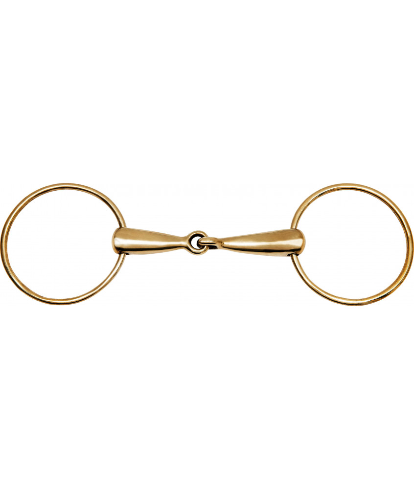 Mors 2 grands anneaux  de 90 mm simple brisure canons 22mm Maillechort